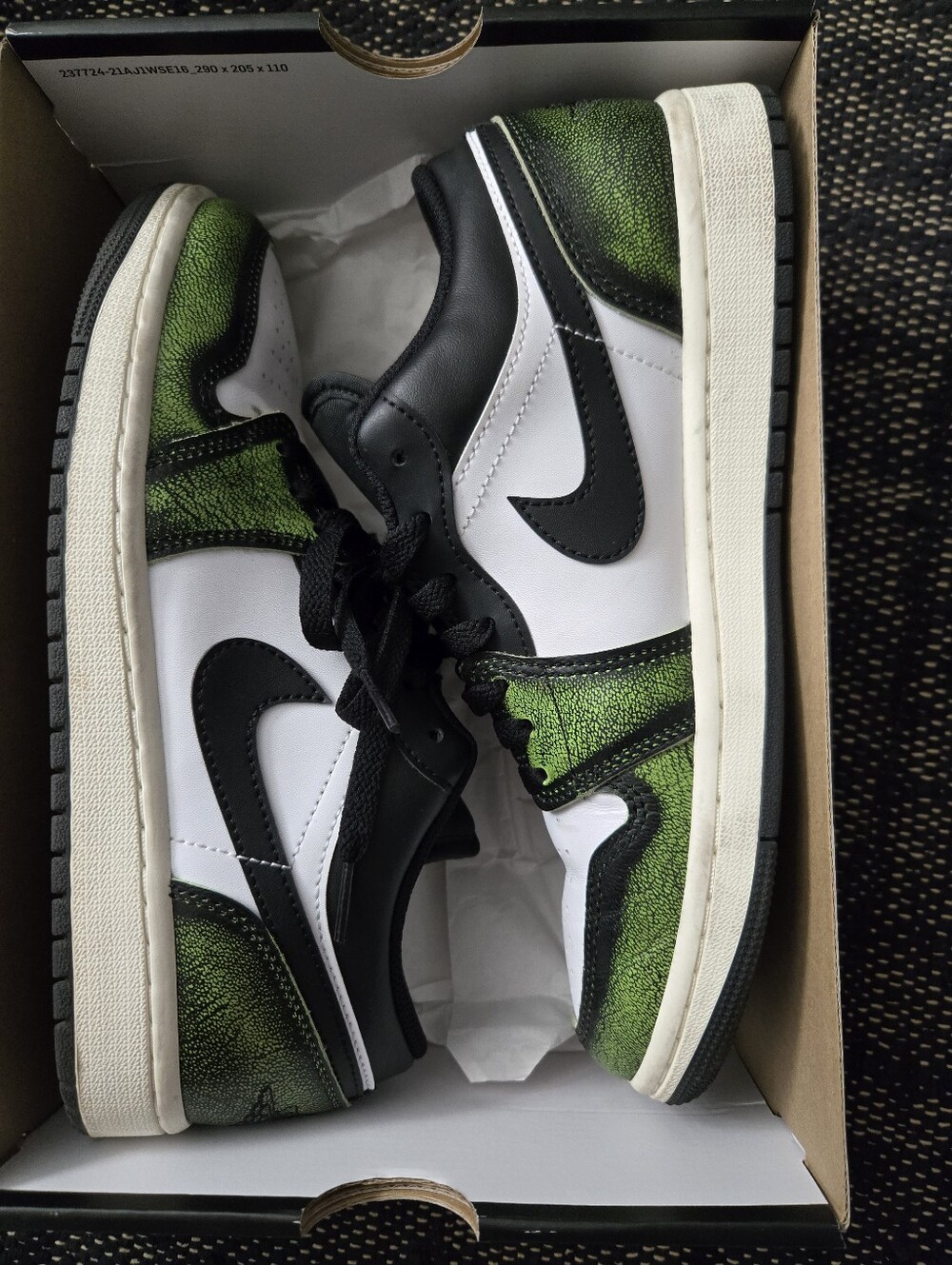 Nike Jordan 1 Low SE Black and Electric Green